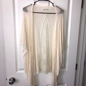 Abercrombie and Fitch sheer cream lace cardigan